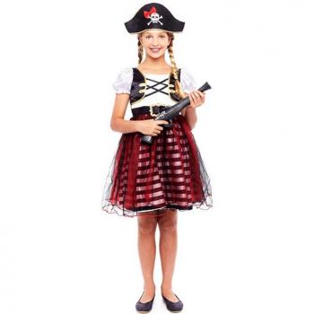 Costume da pirata per bambina con accessori