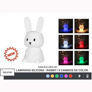 Lampada da scrivania multicolore Roymart coniglio in silicone 9,4 x 9,2 x 20,2 cm