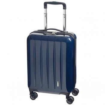 CHECK.IN® Handgepäck‑Trolley London 2.0 – 4‑Rollen Kabinentrolley 55 cm Carbon Blau