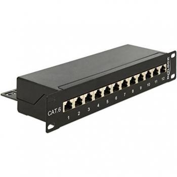 Delock Patch Panel RJ-45 X 12, Server Zubehör, Schwarz