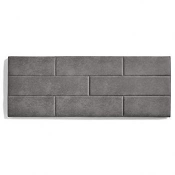 Cabecero Muro Ladrillos Tapizado en Tela Antimanchas Gris 105-112 cm