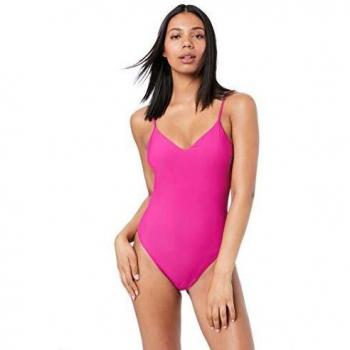 Bikini de una pieza para mujer Calvin Klein, Morado (Festival Fuchsia Vcn), Talla S (Pack de 2)