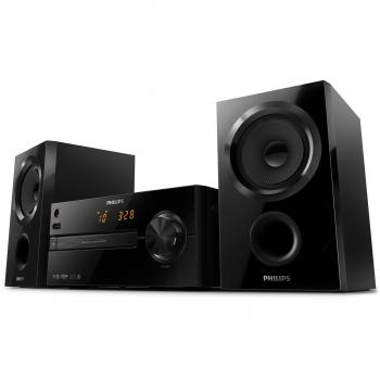 Philips BTM1560 – Micro Bluetooth‑Lautsprecherkette mit kräftigem Klang und Alarm (CD, USB, Radio) – Schwarz