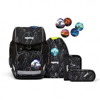 Ergobag Cubo Schulranzen Super ReflektBär schwarz weiss