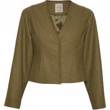 Moss Copenhagen blazer pour femmes – Coupe ajustée, tissu laine, couleur militaire