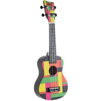 Gewa Ukulège Carré Noir Neon & Sac d’Accompagnement