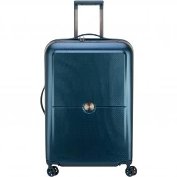 Valise rigide Delsey Turenne 70 cm avec 4 doubles roues, dimensions 70x47x29 cm, capacité de 81 litres, couleur Bleu Nuit