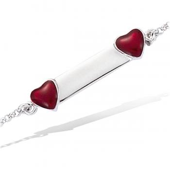 Gourmette 'Corazón Rojo' de Plata Rhodiada
