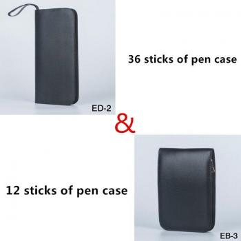 2PCS Black Leather Pen Storage Case for 36 Pens/12 Pencils