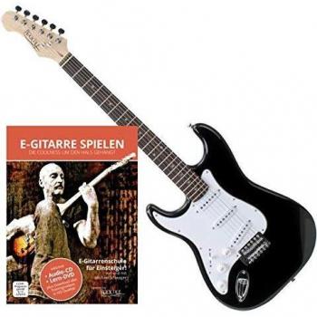 Guitare Électrique Noire Gauche Rocktile Pro ST3-BK + Cours