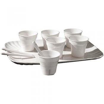 Porzellan Espresso Set mit 6 Tassen und 6 Stirrern