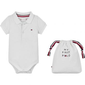 Kleines Polokragen-Body Set Tommy Hilfiger – Neugeborene, weiß
