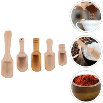 10-Piece Wooden Salt Spoon Set