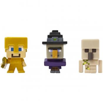 Minecraft Mini-Figuren Trio: Hexe, Steve & Golem aus Eisen (3er Pack)