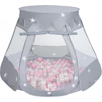 Selonis Spielzelt 105x90 cm in Grau und Rosa