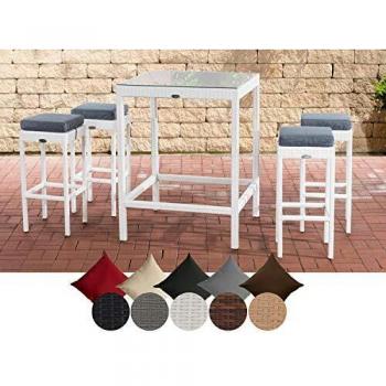 Gartenmöbel-Set Alia von CLP mit 4 Barhockern und Tisch