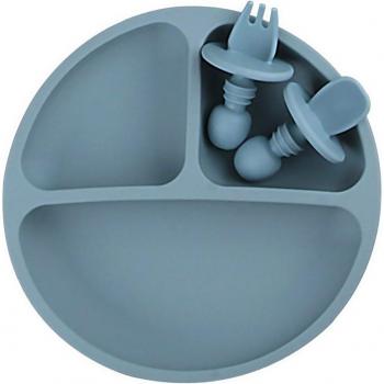 Plato Dividido para Bebés con Utensilios de Entrenamiento