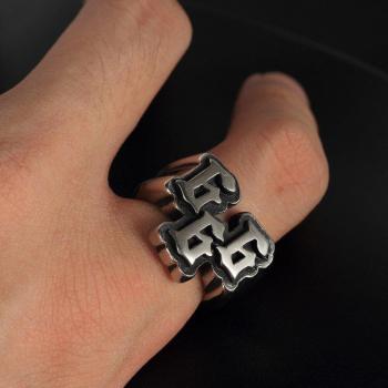 Bijoux homme punk 666 en acier inoxydable