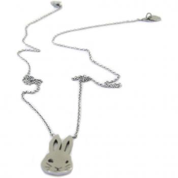 7bis Collier Lapin Artisanal 15x10 mm – Acier Argenté