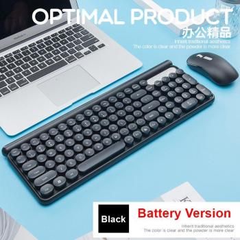 EAOR Retro Mute Wireless Keyboard and Mouse Set