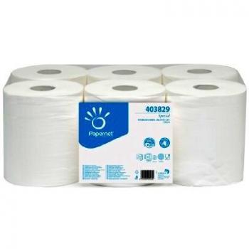 Papernet 403829 Spécial Essuie-tout en Rouleau Autocut, Cellulose Pure, Gaufrage Micro, Blanc