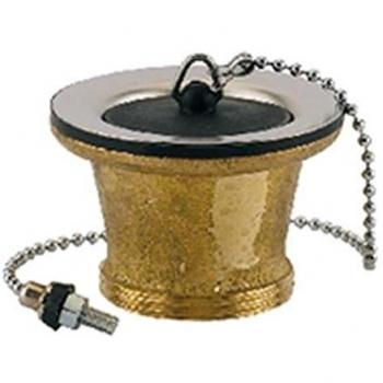 Bonde laiton pour évier 1 cuve inox