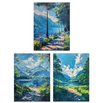 Blue Lochs Panorama – 3-Piece A4 Scottish Art