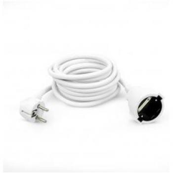 Cable alargador doméstico interior Garza de 10 metros con toma de tierra, capacidad hasta 16 Amperios (3680W), color blanco