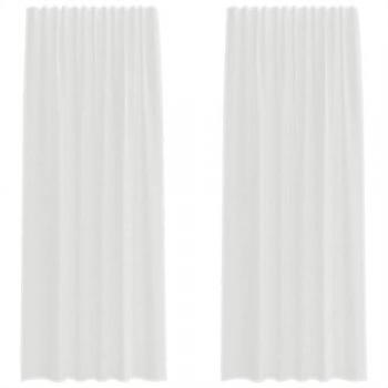 Translucent White Loop Top Curtains