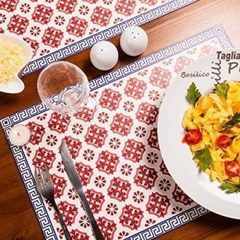 Plateaux carrés rouges, antidérapants – 99 DECO set 4 pièces