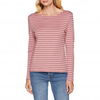 TOM TAILOR Damen Langarmshirt Gestreiftes, Violett (Dusty Mauve), X-Small