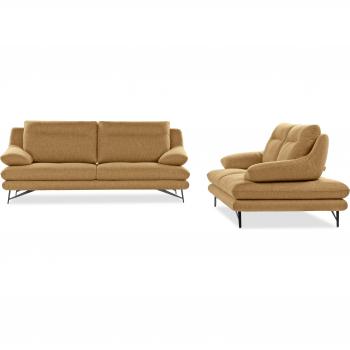 Cezanne 3‑Sitzer „Modern” – B:215 cm × H:90 cm × T:109 cm in Gelb