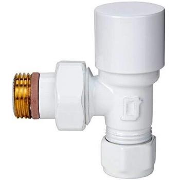 Brooklyn 15mm White Angled Lockshield Valve – 1/2 Manual