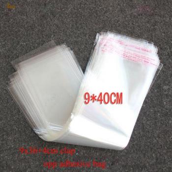 200er Packung OPP Taschen klar 9x40cm selbstklebend für Regenschirme, Rohre, Bleistifte und Öl-Stifte