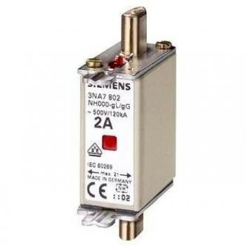 Fusible haute tension NH‑500 V T‑00 35 A avec indicateur central, Siemens 3NA7814