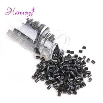 Microanillos para extensiones, 1000 unidades, 3,4x3,0x4mm, color negro