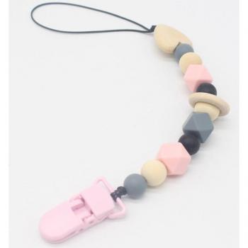 Wooden and Silicone Baby Pacifier Chain