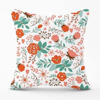 Orange Floral Pattern Cushion