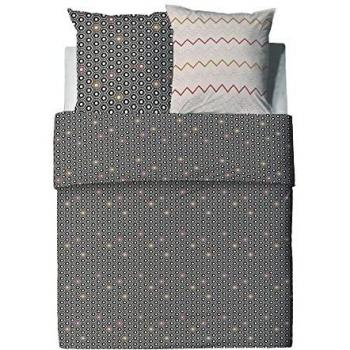 Les Ateliers du Linge Parure de lit Himba Black avec Housse de Couette et taie(s) d'oreiller en coton bio