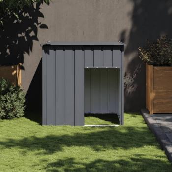 Niche pour chien en acier galvanisé avec toit anthracite 110x103x109 cm