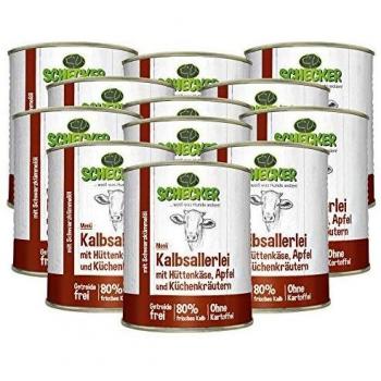 Schecker 12 x 820g Hundefutter mit Schwarzkümmelöl