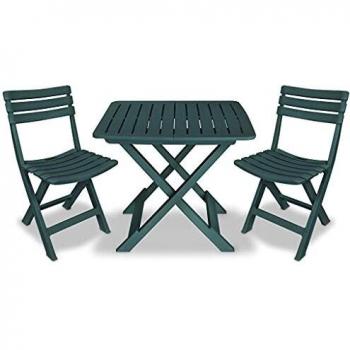 Bistro-Gartenset 3-tlg. Klappbar Kunststoff Grün