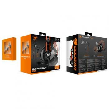 Cougar Pack 2en1 (Ecouteurs/Casque) Gamer filaire Immersa Ti Ex (Noir/Orange)