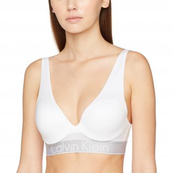 Calvin Klein Plunge, Soutien-Gorge Push-up Femme, Blanc, Taille 75B
