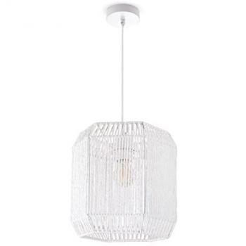 Sospensione in carta Boho E27 Bianca (Ø24cm)