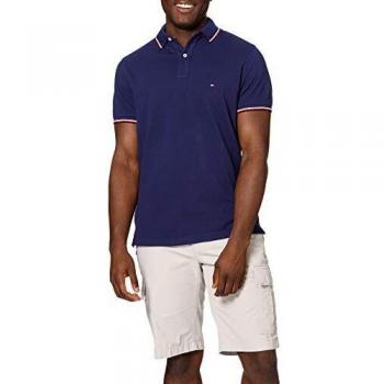 Tommy Hilfiger Polohemd für Herren, Tipped Slim, Yale Marineblau, S