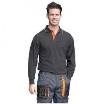 Polo Manga Larga Juba Negro / Naranja Talla XL