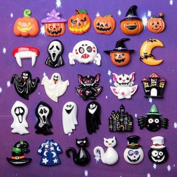 Lote 10x Calabaza 3D “Skeleton” en Resina – Adorno Scrapbook, Cabujón Plano – Halloween 2024