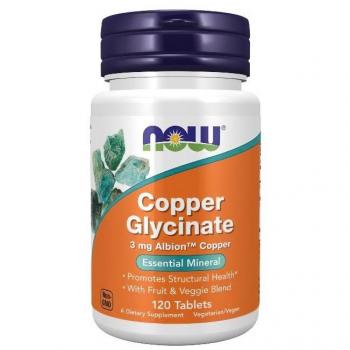 Compresse di Glicinato di Rame 3 mg (120) – NOW Foods