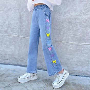 Jeans para niñas con diseño de mariposa